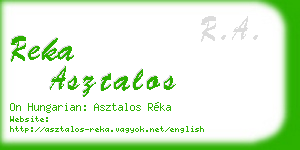 reka asztalos business card